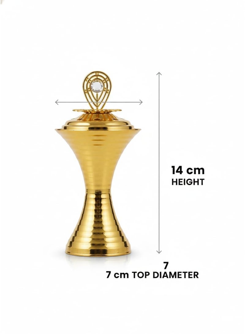 Decorative Gold Metal Incense Burner – Elegant Mabkhara Bakhoor Holder for Home Decor - Image 3
